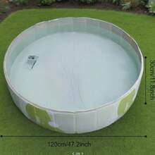 Available In Two Sizes: Medium 100cm And Large 120cm, Both With Adjustable Pool Width. This Foldable Pet Bathtub Is A Portable Pet Swimming Pool, Very Suitable For Outdoor Recreation And Bathing. The Product Is Easy To Carry And Has A Durable Design. - White 47.5 X 11.8 Inches - View 6