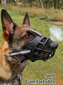 Durable And Sturdy Dog Muzzle, Effectively Prevents Barking And Eating Trash, Suitable For Medium To Large Dogs, Anti-Bite, Anti-Harassment, Anti-Disturbance, High-Quality Material, Great Value, Multiple Sizes Available, Pet Muzzle Protection - Black - View 1