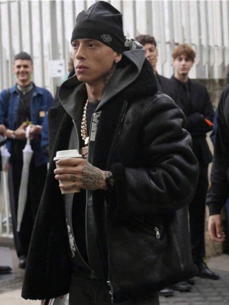 Synaworld品牌刺绣套头针织帽，流行街头嘻哈骷髅帽，复古针织帽冬季服装 - 彩色 - 查看 1