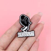 Ghim cài áo "XIN CHÀO BÓNG TỐI, NGƯỜI BẠN CŨ CỦA TA" - Ghim cài áo tráng men in câu nói hài hước về Dark Crow, phụ kiện trang sức thời trang, quà tặng. - màu đen - Xem 11