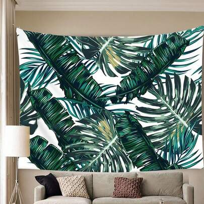 1pc Tropical Green Plant Tapestry, Banana Leaf & Turtle Back Bamboo Pattern Printed Decorative Fabric Hanging, Suitable For Living Room Sofa Backdrop Wall Decor, Classic Printed Home Tapestry, Room Background Wall Decor Hanging Tapestry (Multiple Sizes)