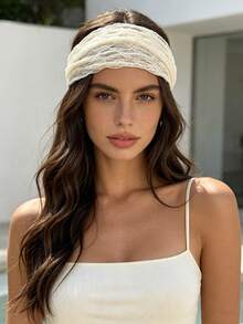 1 chiếc băng đô ren co giãn thời trang phong cách Bohemian thanh lịch, phụ kiện dành cho nữ. - Nhiều màu - Xem 2