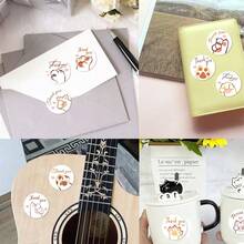 500pcs(1 Roll) Cute Cat Paw Stickers, Thank You Decorative Stickers, Cat Paw Thank You Sealing Stickers, Handmade/Party Gift Box/Cake Sealing Stickers, 1 Inch Waterproof Labels Suitable For Convenience Stores, Supermarkets, Bakeries, Milk Tea Shops, Coffee Shops, Thank You Order Stickers - View 5