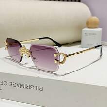 New Stylish Frameless Square Glasses With A High-End Texture And Lace-Trimmed Lenses, A  Choice For Street Photography - 透明茶 - 查看 10