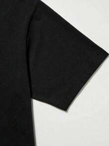 T-shirt à motif lettres BLA, respirant et confortable, coupe ample, vêtement d'extérieur pour homme, facile à porter et polyvalent, idéal au quotidien, disponible en grandes tailles. - Noir - Voir 4
