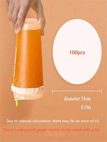 100片白色防漏杯盖垫 - 圆形，防水防溢纸垫，适用于饮料杯，非常适合奶茶、咖啡等 - 也非常适合万圣节、圣诞节、复活节、感恩节等节日。 - 白色 - 查看 5