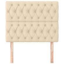 vidaXL Kopfteil Creme 90x7x118/128 Cm Stoff - Bianco - Visualizzare 3