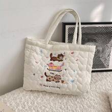 1pc Cute Cartoon Puppy Pattern Cosmetic Bag, Travel Makeup Organizer Pouch, Skincare & Makeup Storage Bag, Portable Toiletry Bag, Suitable For Vacation, Party, Daily Use, Fun & Fashionable Design, Applicable For Holiday, Beach, Bathroom, Bedroom Storage, Large Capacity - Blue and White - View 15