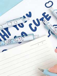 Bộ 8 bút bi gel hình động vật hoạt hình, 1/8 bút bi gel hình tai thỏ dễ thương, bút bi, bút ký tên, văn phòng phẩm, quà tặng tựu trường, quà tặng ngày lễ. - Bút lông xốp Mimi - Xem 5