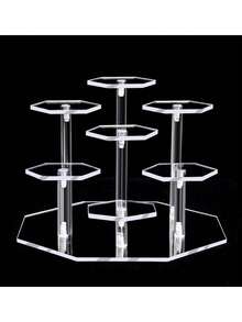Transparent Acrylic Cake Stand, Wedding Party Birthday Dessert Display Holder, Baking Rack - Clear - View 3