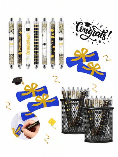 20pcs/Set - 2026 Graduation Commemorative Gift Set, Graduation Party Pen, Blue Confetti Card And Graduation Decorations, Graduation Party Favors, Graduation Party Gifts, School And Office Supplies, Home Goods And Team Sports Gear, For 2026 High School And College Graduates, Graduation Party Gifts, Decorations, Group Memorabilia, Glitter Cards, Ballpoint Pens (Multi-Color)