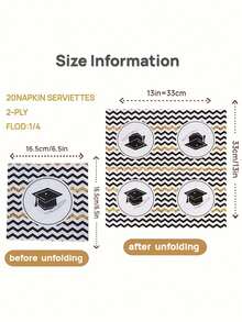 40pcs Graduation Party Napkins - Perfect For School, College And High School Graduation Celebrations | Disposable Napkins Suitable For Graduation Ceremony, Photo Booth And Family Graduation Party - Graduation Cap Printed Napkins - View 4