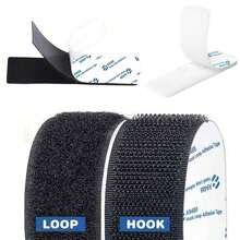 Exclusive Adhesive, Self-Designed Model, Hook & Loop Double-Sided Tape, Self-Adhesive Tape, For Carpet, Window Fixing, Photo Frames, Mosquito Nets, Cars And DIY - Black - View 7