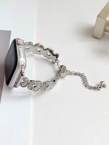 1 chiếc dây đeo đồng hồ họa tiết hoa, đính đá mắt mèo, có thể điều chỉnh kích thước, tương thích với Apple Watch 38mm 40mm 41mm 42mm 44mm 45mm 49mm (S10 42mm) (S10 46mm) (S11 42mm) (S11 46mm), dây đeo đồng hồ nữ tối giản và thời trang, phù hợp với các dòng Series 11 Ultra 3 SE3 Ultra 2 S10 SE2 9 8 7 SE 6 5 4 3 2 1, thích hợp để phối đồ, đeo hàng ngày và trong các dịp lễ. - Bạc - Xem 6