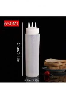 1 chai bóp, chai đựng nước sốt, chai đựng gia vị, chai bóp 3 lỗ, dùng cho salad, nướng thịt, làm bánh, cắm trại, dụng cụ nhà bếp, nước sốt salad, tương cà, gia vị. - trắng - Xem 13