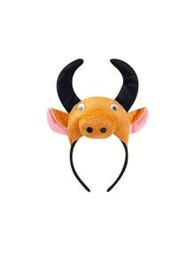 1pc/3pcs/4pcs Cow Costume Set, Includes Headband, Bow Tie, Gloves And Tail, Unisex, Multiple Colors Available Halloween - Multicolor - View 9