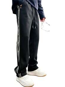 Alo Yoga Side-Strap Straight-Leg Sweatpants, Loose-Fitting Wide-Leg Unisex Sports Pants, Casual Fitness Pants - Xem 2