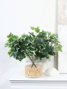 1 pieza Hoja de cacahuete, verde y blanca, hecha de material de PE, planta artificial, adecuada para decoración de jardín, decoración del hogar, decoración de dormitorio escolar, oficina, fiesta al aire libre, fiesta de cumpleaños, decoración de habitación, sala de estar, dormitorio, banquete de boda, cocina, jardín, decoración de primavera y verano, decoración verde, decoración para todas las estaciones - Verde-A - Ver 11