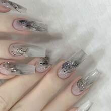 20 Peças Tiras de Gel de Unhas Semi-Curadas, Qualidade de Salão de Longa Duração, Fácil de Aplicar e Remover Adesivos de Gel de Unhas com Luz UV - Cinza - Visão 4