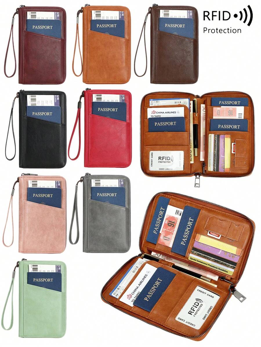 CHARM INFINITE RFID Blocking Large Capacity Passport Holder Super Slim Travel Wallet - Great Gift - Essential Travel Accessory For Men And Women