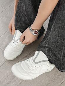 High Quality Men's Versatile Fashionable Casual Sneakers, Soft Sole Comfortable Niche Design Korean Style Skateboard Shoes - White - View 6