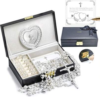 SJNAHAO Lazo Para Boda Catolica And Arras Para Boda Catolica, Lasso For Ceremony And Catholic Wedding Arras Coins Set, Silver.
