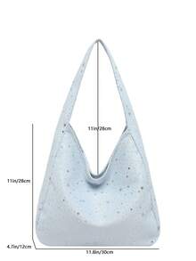 Túi xách đi làm mới năm 2026, túi đeo vai tối giản thời trang thường ngày, túi xách đa năng dung tích lớn cho mùa xuân. - Màu xanh lam - Xem 3