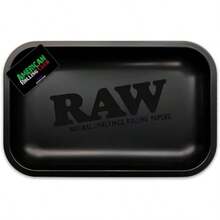 RAW Matte Black 'd Cigarette Rolling Tray Size 11"X7"X1" With ARC Scoop Card - Đen - Xem 7