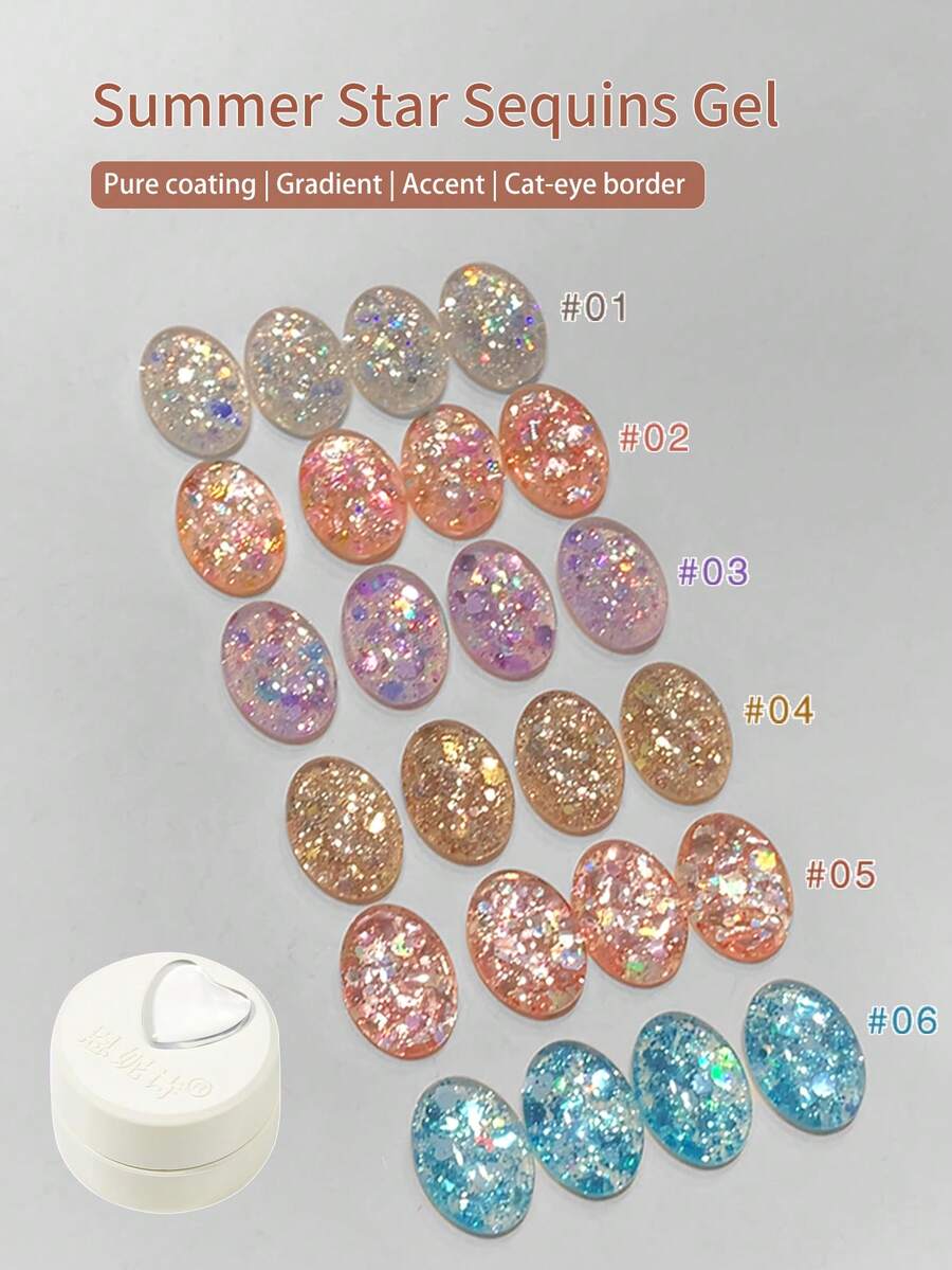 annies 5克香槟金反光闪粉星河凝胶指甲油套装，半永久可卸UV凝胶，适合初学者美甲艺术