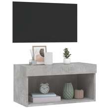 vidaXL TV-Schrank mit LED-Leuchten Betongrau 60x30x30 cm - Gris - Voir 6