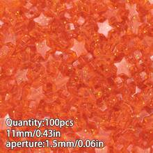 100颗洋葱粉星形亚克力珠，DIY首饰制作材料，适用于项链、手链、耳环等手工制作 - diy亞克力串珠 - 查看 16