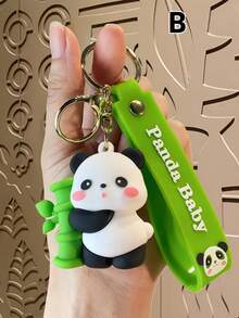 3件套可爱熊猫创意钥匙扣，熊猫纪念品卡通玩偶包包挂件 - 彩色 - 查看 3