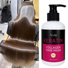 角蛋白胶原蛋白发膜，MELAO 角蛋白胶原蛋白发膜，适用于干枯受损毛躁发质，深层修护，令秀发柔顺亮泽，250克/8.82盎司 - 250g - 查看 2