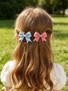 20 piezas de pinzas para el cabello con moño para niñas y adolescentes, adecuadas para uso diario - Multicolor - Ver 3