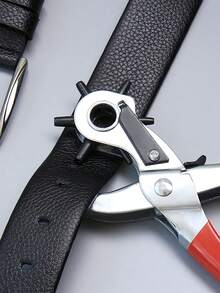 Perforadora de cuero ajustable de 8.5" con 6 engranajes de alta resistencia, adecuada para cinturones, correas de reloj, collares de perro, sillas de montar, zapatos, telas y otros proyectos de bricolaje o manualidades en el hogar - A - Ver 2