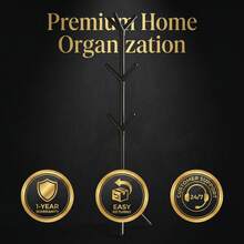 Perchero ligero de lujo: moderno y sencillo, independiente, para guardar sombreros y accesorios, con múltiples ganchos, duradero y compacto, ideal para dormitorio, entrada y organización de armarios. - Blanco - Ver 7