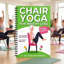 30-Day Chair Yoga Book For Seniors & Beginners - Low Impact Seated Weight Loss Exercises With 60 Poses, Muscle Toning & Flexibility Workout, Spiral Bound - 彩色 - 查看 2