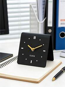 1pc Creative Small Desk Clock, Modern Design Desktop Decor, Silent Clock, Student Bedroom Bedside Clock, Student Classroom Office Desk Decoration, Home Living Room Bedroom Wall Clock - Dial Clock - View 7