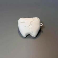 3D Cracked Tooth Earphone Case, Suitable As Gift For Girlfriend - White - View 4