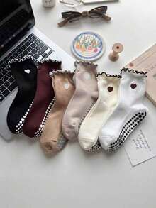 3 Paar rutschfeste Pilates-Yoga-Socken für Damen – weiche Schnürung mit Knöchelschutz, Fußgewölbestütze & Polsterung, geeignet für Pilates-Übungen, Pilates-Zubehör, Damen-Pilates-Socken - Verschiedenfarbig - Übersicht 6