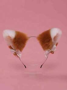 1个可爱猫耳铃铛发箍，萌萌的女孩猫/狐狸耳朵发夹头饰 - 彩色 - 查看 2
