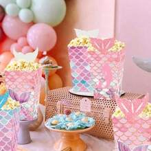 D12 PCS Mermaid Party Favor Bags Under The Sea Party Goodie Bags Marine Sea Animals Treat Bags Reusable For Girls Birthday Baby Shower Bridal Shower - như hình ảnh - Xem 4