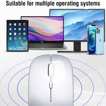 Rechargeable Wireless Mouse, Dual Mode 2.4G+BT5.0, Ultra Slim Silent Portable Mouse With USB Receiver & Type-C Charging For Laptop, PC, Tablet, Office, Home, Travel - View 6