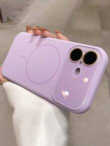 Ốp lưng điện thoại silicon mềm cao cấp, từ tính, sạc không dây, tương thích với iPhone 17Pro Max 17Pro 17 16 15 14 13 Pro Max, có nắp lưng bảo vệ ống kính từ tính. - Màu tím - Xem 4