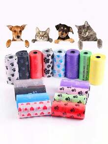 100pcs Dog Waste Bags, Black, Purple, Pink Thickened Fully Trash Bags, Thickened Waste Bags, Poop Bags, Trash Bags, Compostable, Cute Poop Bags - Multicolor - View 4