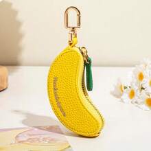 Ví đựng tiền xu mini thiết kế hình trái cây xuyên biên giới kèm móc khóa, phụ kiện trang trí túi xách đơn giản và dễ thương. - Màu vàng - Xem 8