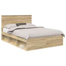 vidaXL Bettrahmen Sonoma 160 X 200 Cm Massives Kiefernholz - Tabac - Voir 2