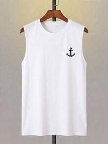 Men's Short-Sleeved T-Shirt With A Round Neck And Simple Design - White - View 2