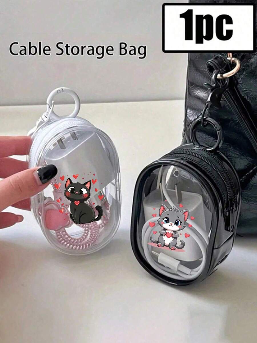 2个/1个便携迷你透明拉链收纳袋,多功能首饰收纳包,可收纳耳机、移动电源、钥匙扣、戒指、香水等,男女通用旅行必备(钥匙扣款式随机),首饰盒,收纳袋,化妆刷收纳盒,化妆刷架,香水收纳盒,收纳袋,女士礼物,圣诞礼物,女士礼物创意,房间装饰 - 彩色 - 查看 1