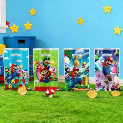 Bolsas de regalo con estampado de cielo estrellado de anime, bolsas de regalo de fiesta de superhéroes, bolsas de regalo de color perla para fiesta de cumpleaños, adecuadas para bolsas de dulces de fiesta, bolsas de regalo de color perla para fiesta